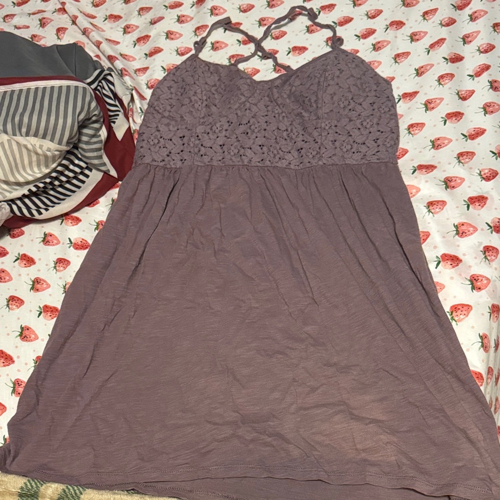 American Eagle Outfitters Mauve Ribbed Cropped Tank